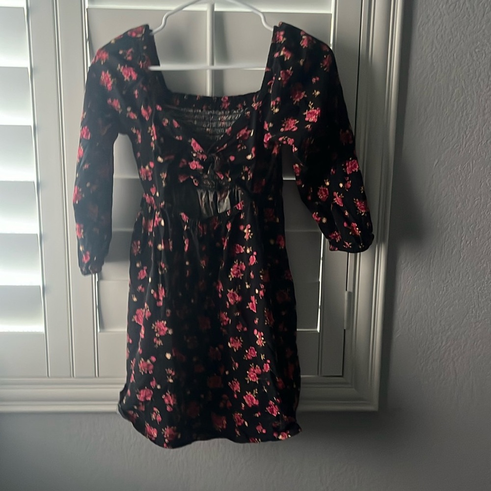 Black flower dress